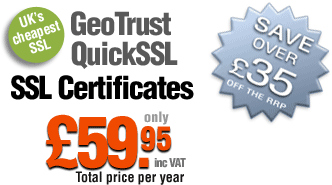 GeoTrust QuickSSL Certificate only 59.95